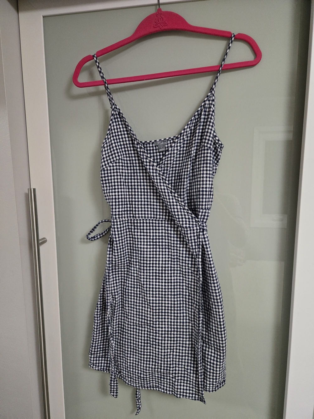 Aerie Gingham Wrap Sundress — Navy & White Size Small